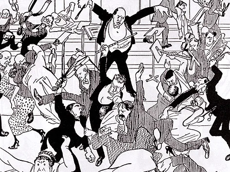 Watschenkonzert, caricature in Die Zeit from 6 April 1913