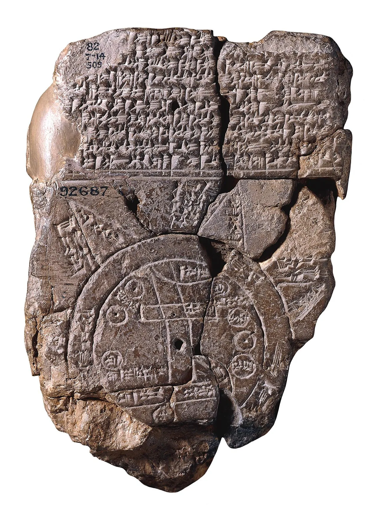 Babylonian Map of the World. The more vertical lines indicate the banks of Euphrates, where the Anunna worked, Gods of t