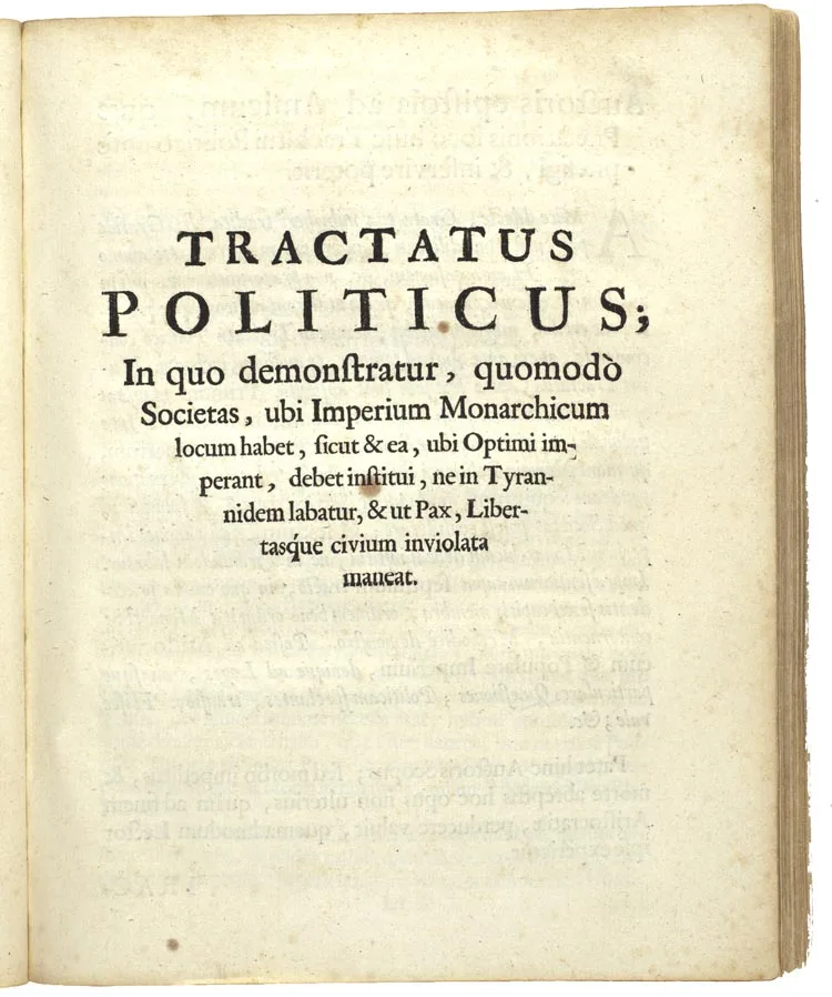 The title page of the Tractatus Politicus in the Opera Posthuma