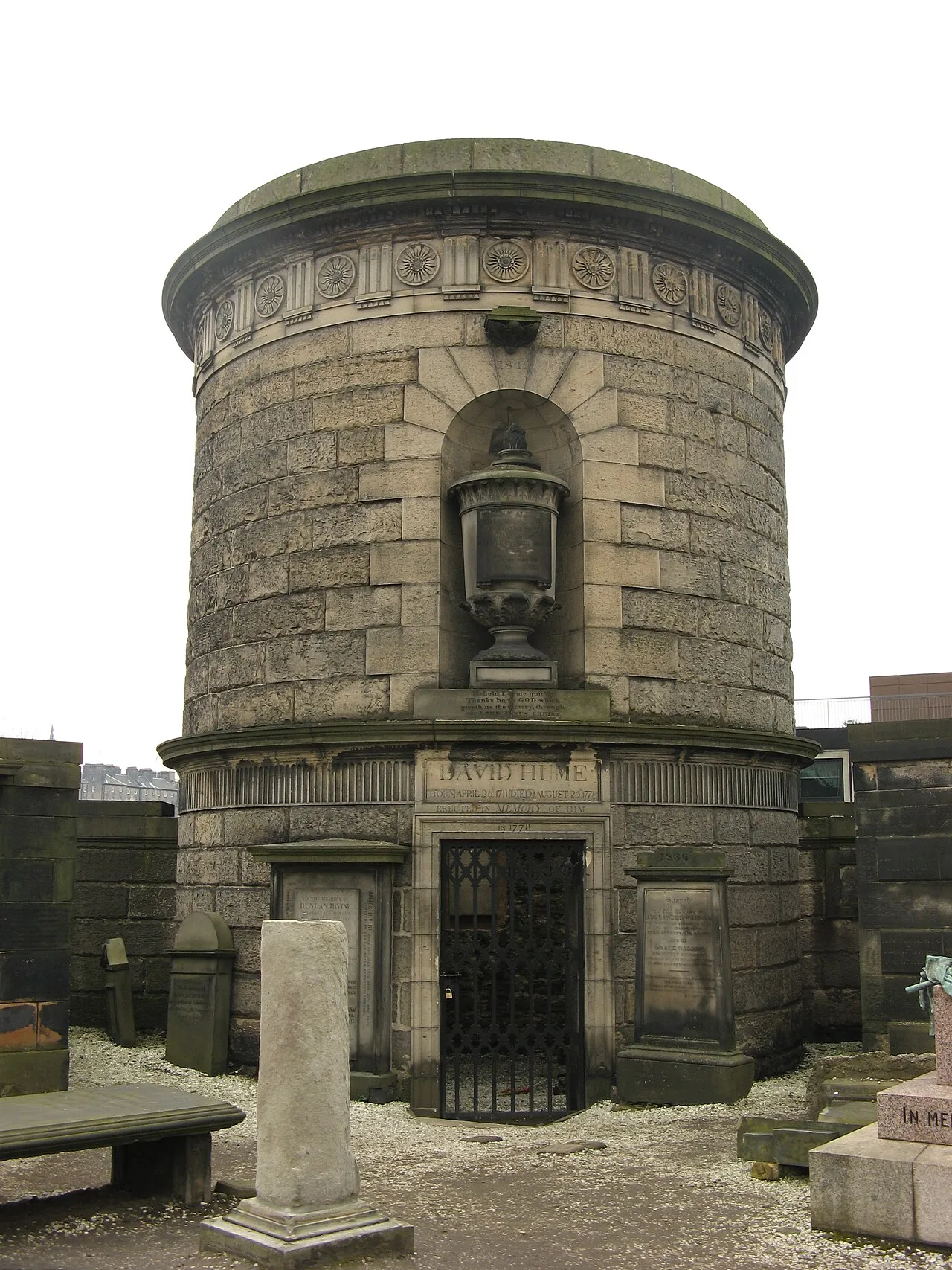 David Hume's mausoleum by Robert Adam in the Old Calton Burial Ground, Edinburgh