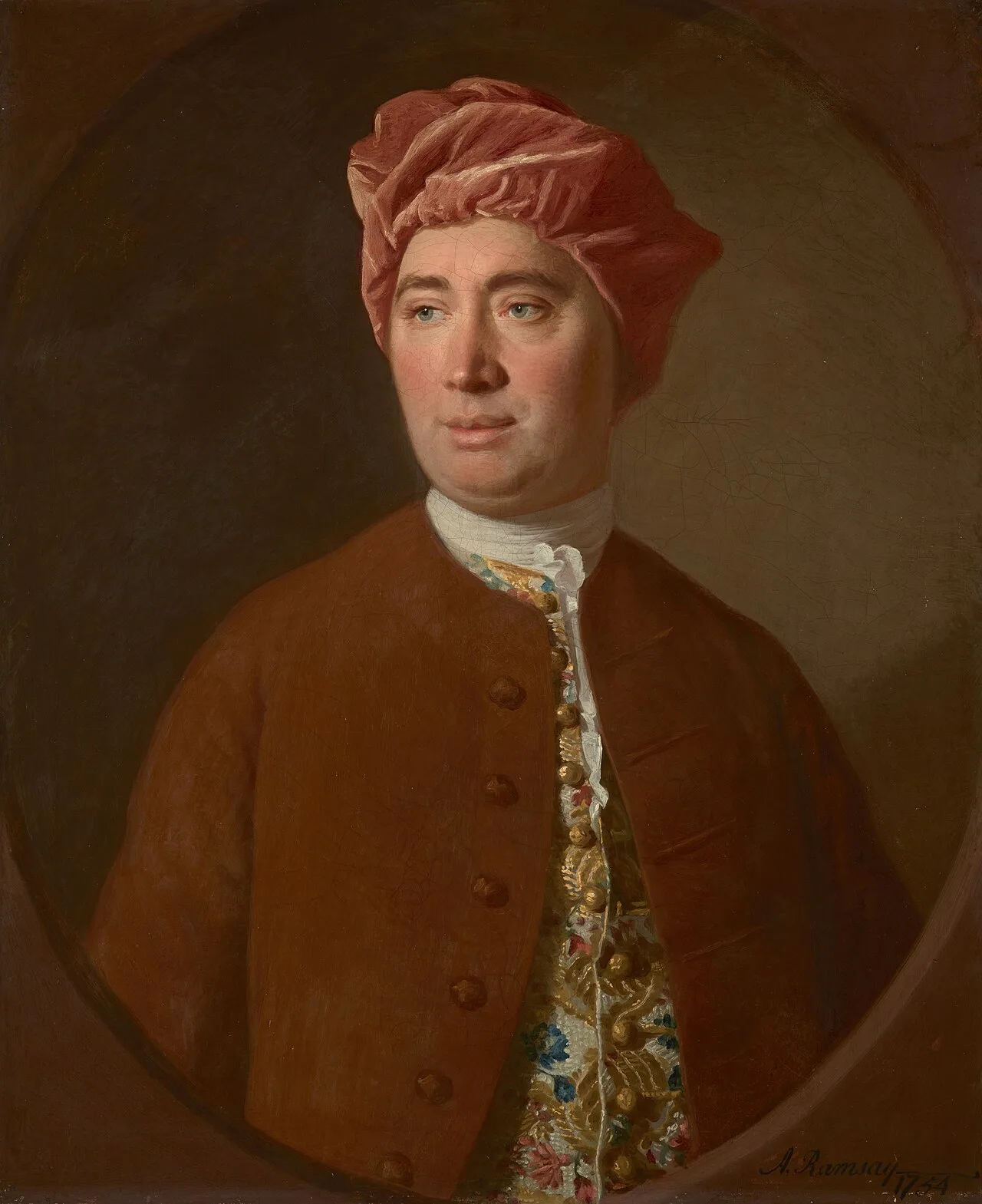 David Hume by Allan Ramsay, 1754; "Where men are the most sure and arrogant, they are commonly the most mistaken, and ha