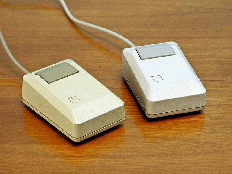 Two Apple Macintosh Plus mice, 1986