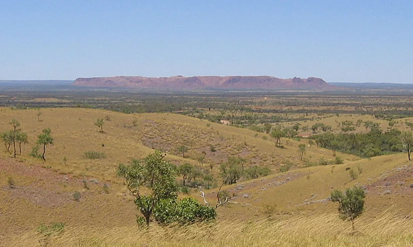 Gosses Bluff from the north, approximately 15 km (9.3 mi) away