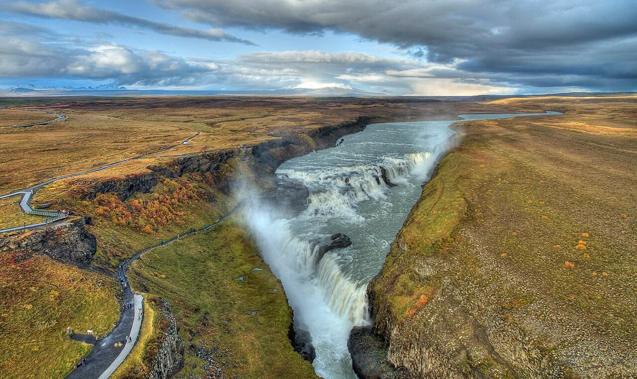 Gullfoss from the Air (cropped)