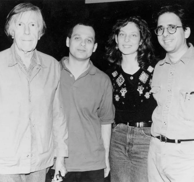 Cage with composers David Lang, Julia Wolfe, and Michael Gordon in 1982