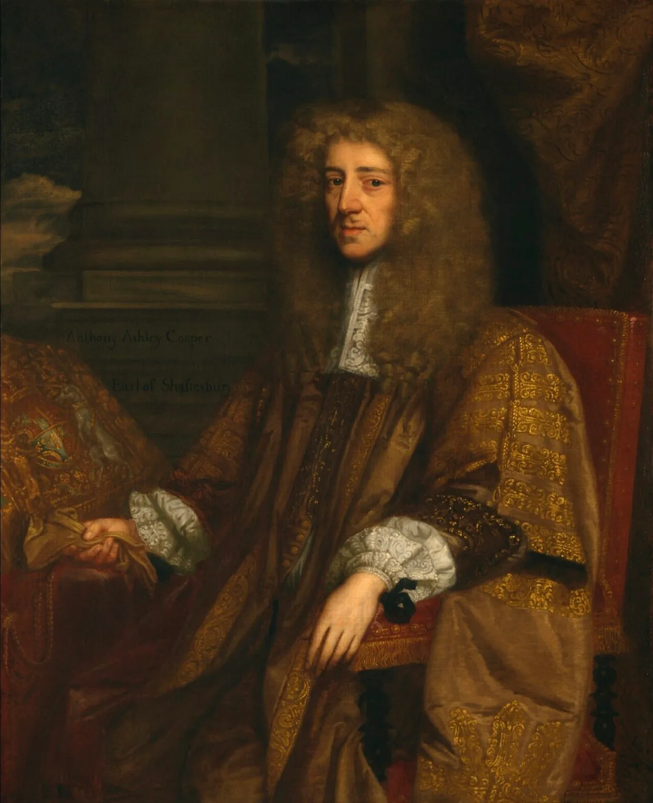 Locke's patron, Anthony Ashley Cooper, 1st Earl of Shaftesbury, painted by John Greenhill, c. 1672-73
