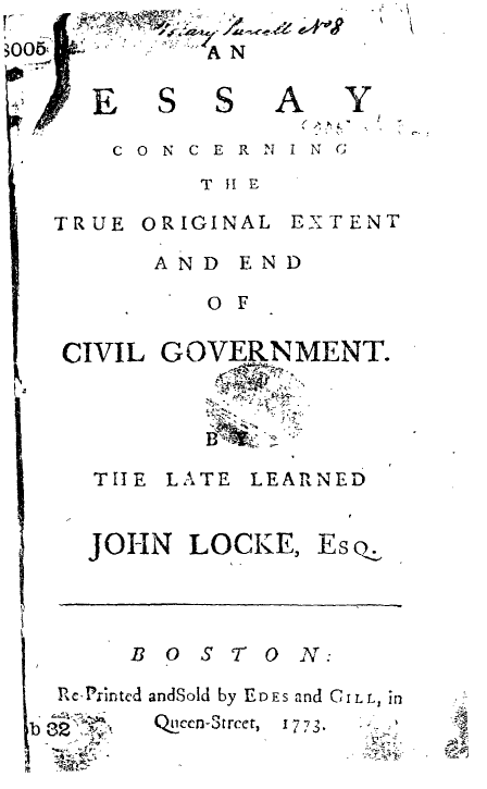 The only edition of the Treatises published in America during the 18th century (1773)