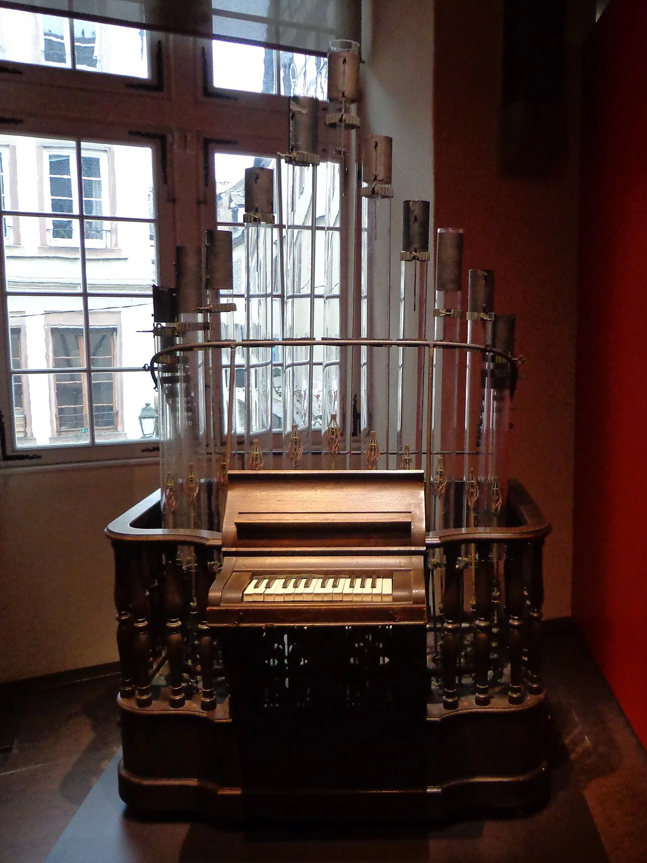 One of the pyrophones constructed by Kastner, as seen in 2013 in the Musée historique de Strasbourg