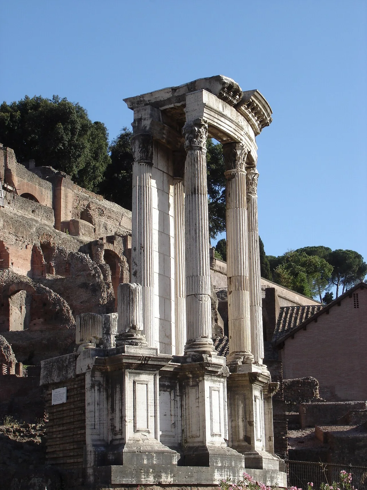 The Temple of Vesta in Rome was the model for Bramante's Tempietto.[1]