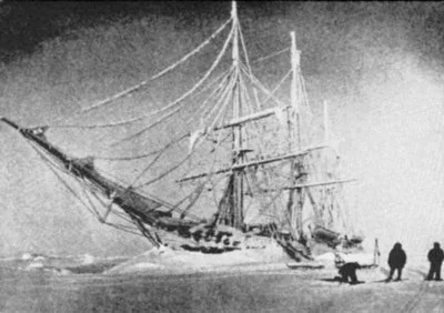 RV Belgica frozen in the ice, 1898
