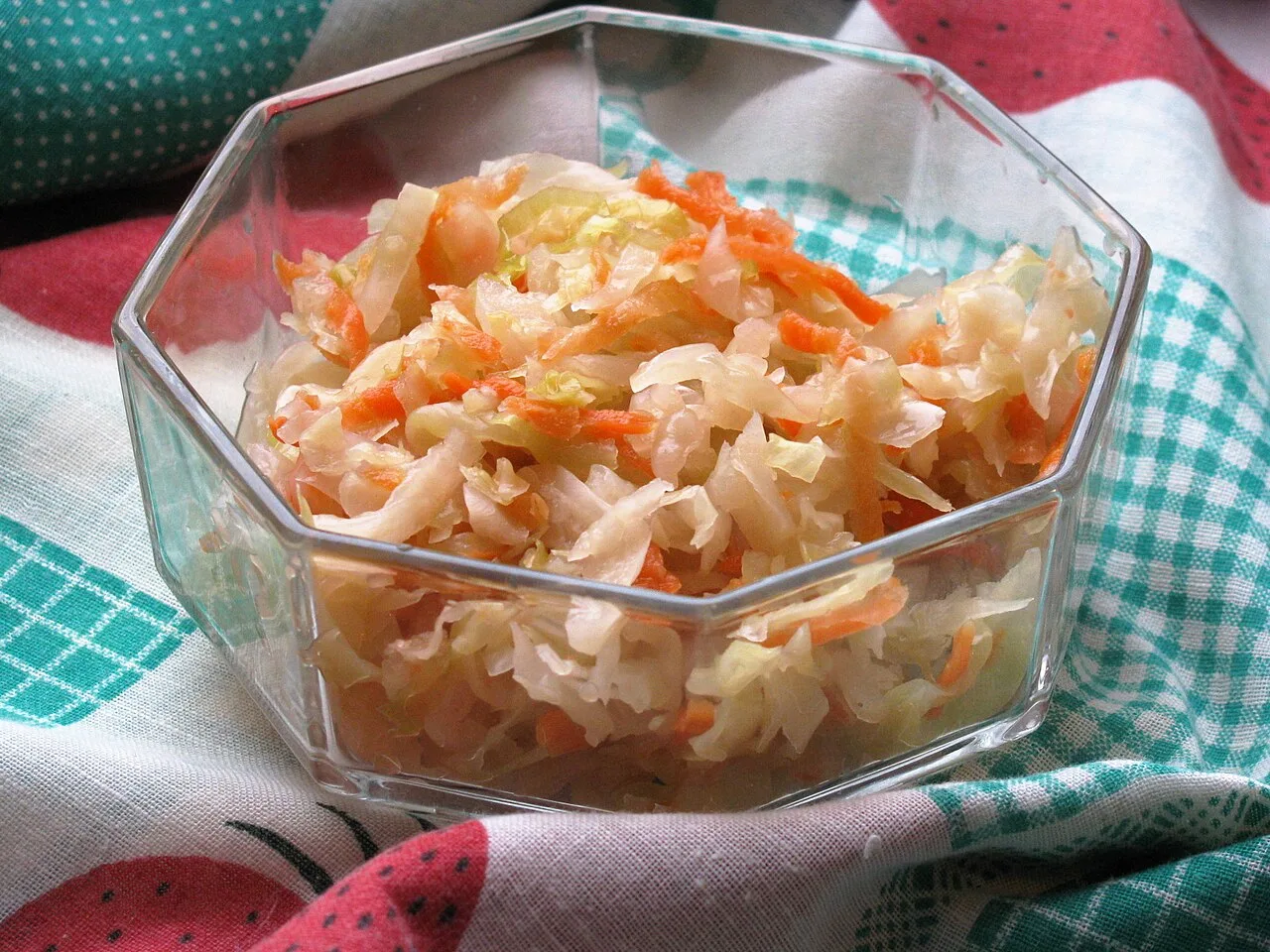 Eastern European-style sauerkraut pickled with carrots and served as a salad