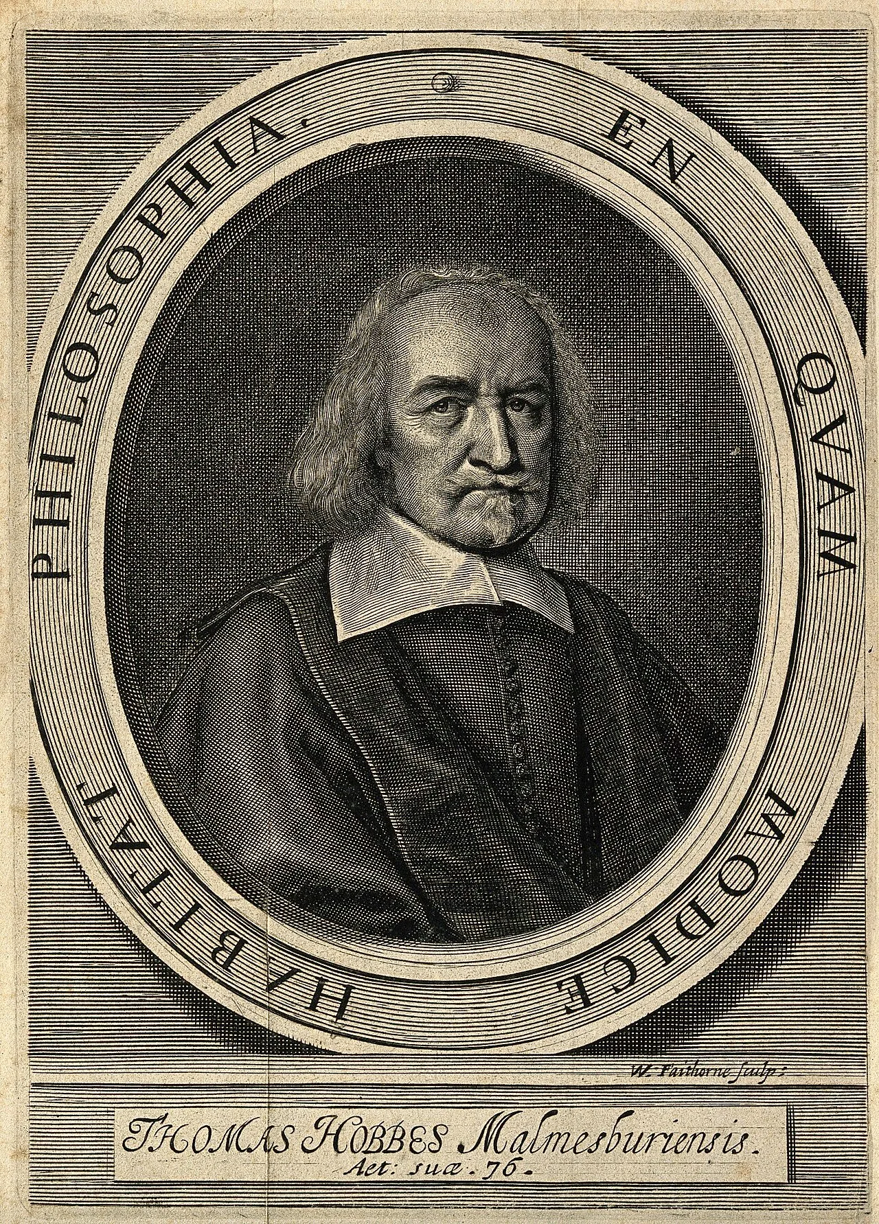 Thomas Hobbes. Line engraving by William Faithorne, 1668