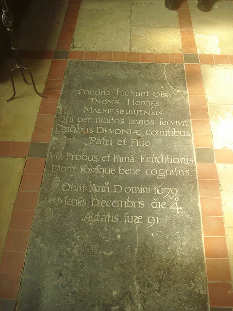 Tomb of Thomas Hobbes in St John the Baptist's Church, Ault Hucknall, in Derbyshire