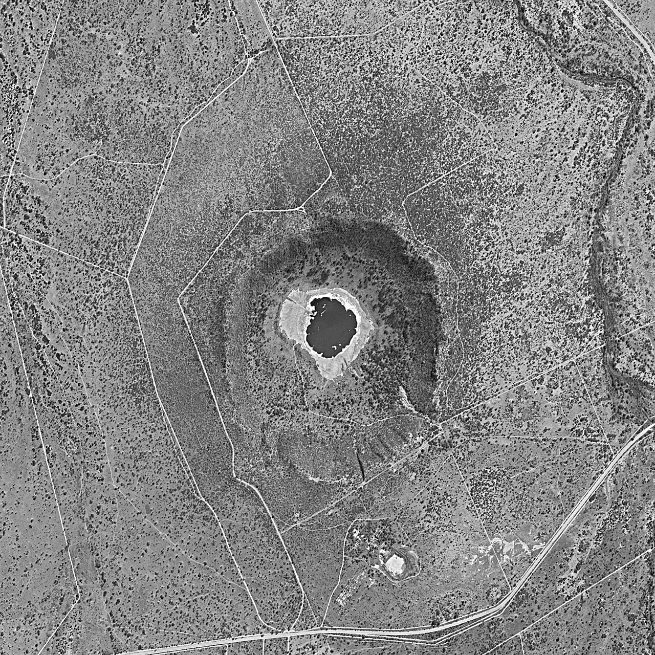 Satellite photo of Tswaing crater in 1984