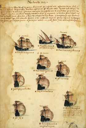 A depiction of da Gama's fleet (from the Livro das Armadas)